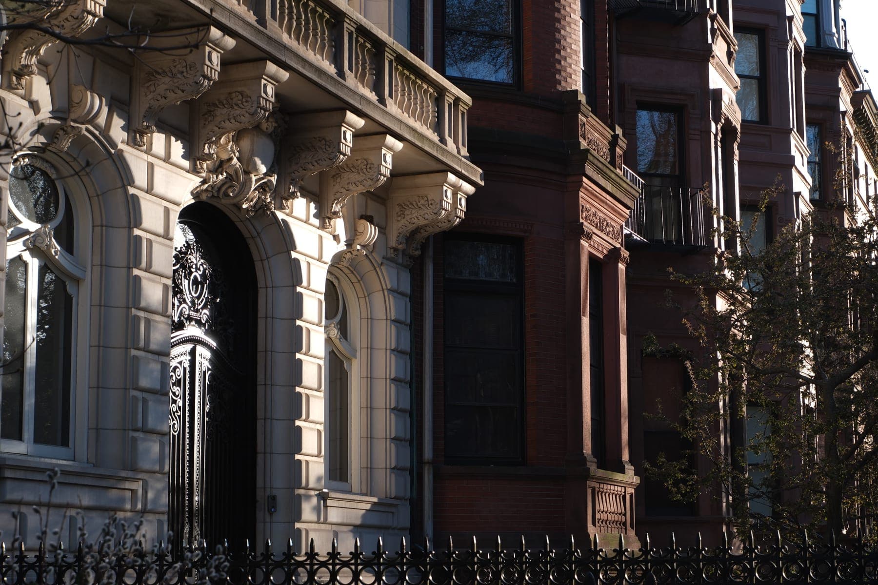 Close-up of an architectural facade in Boston