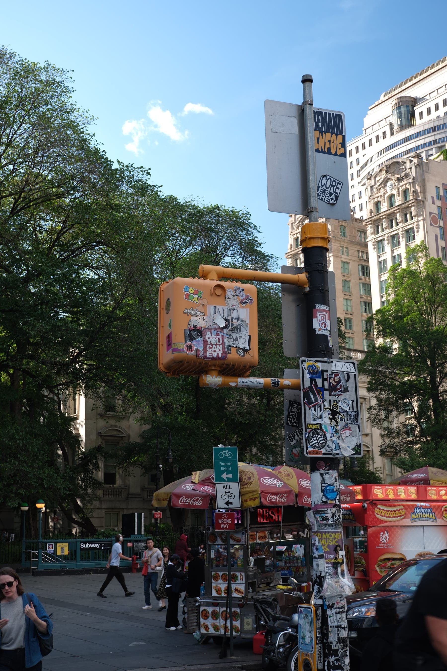 New York intersection with traffic lights