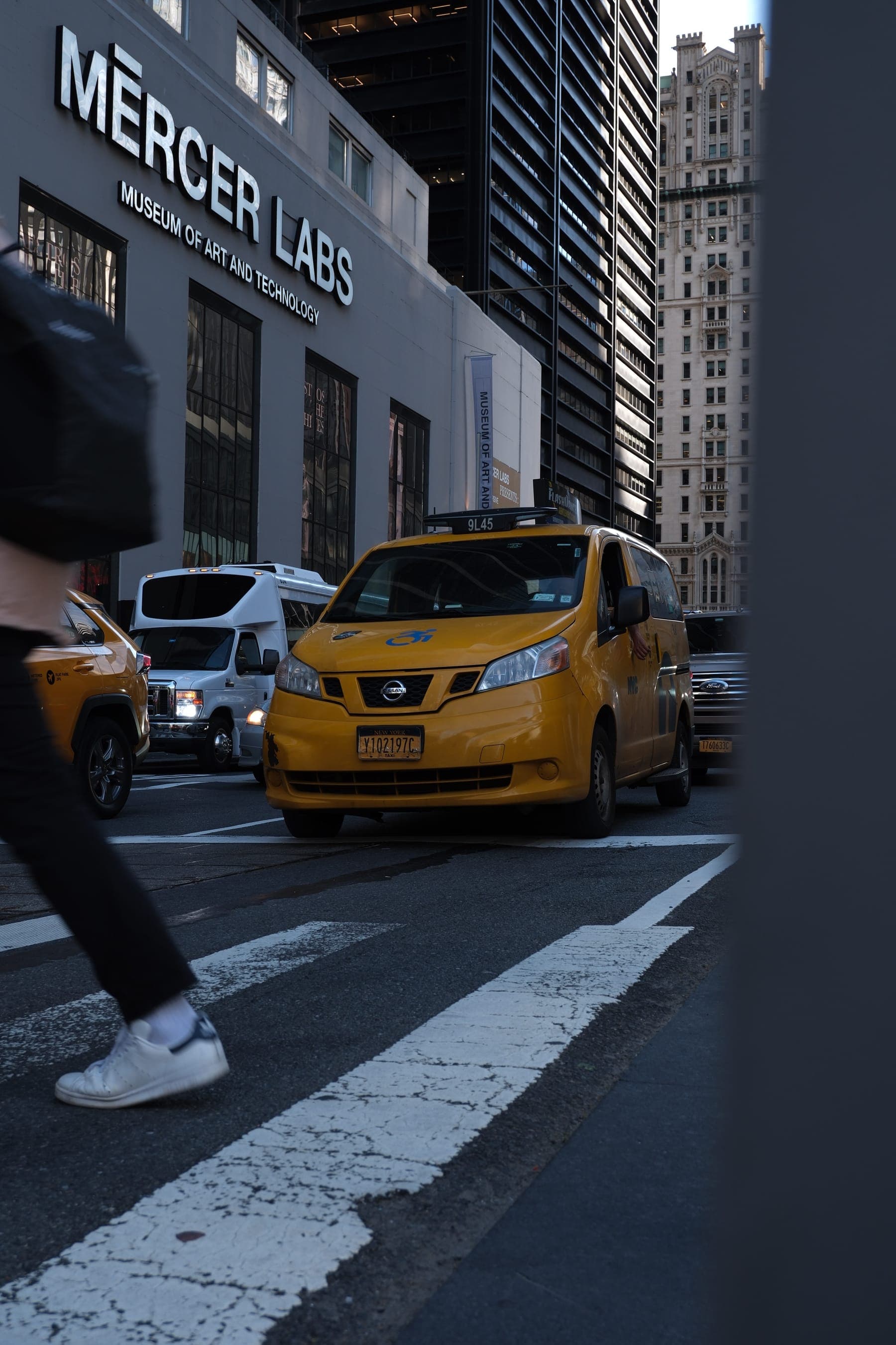 Urban roadside scene in New York